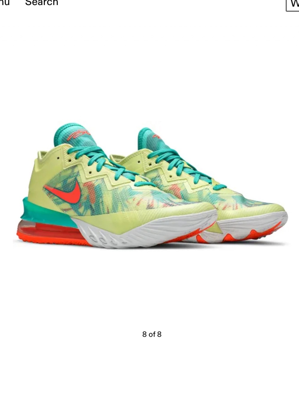 Nike Kids LeBron 18 Low Yellow with Teal & Orange Accents